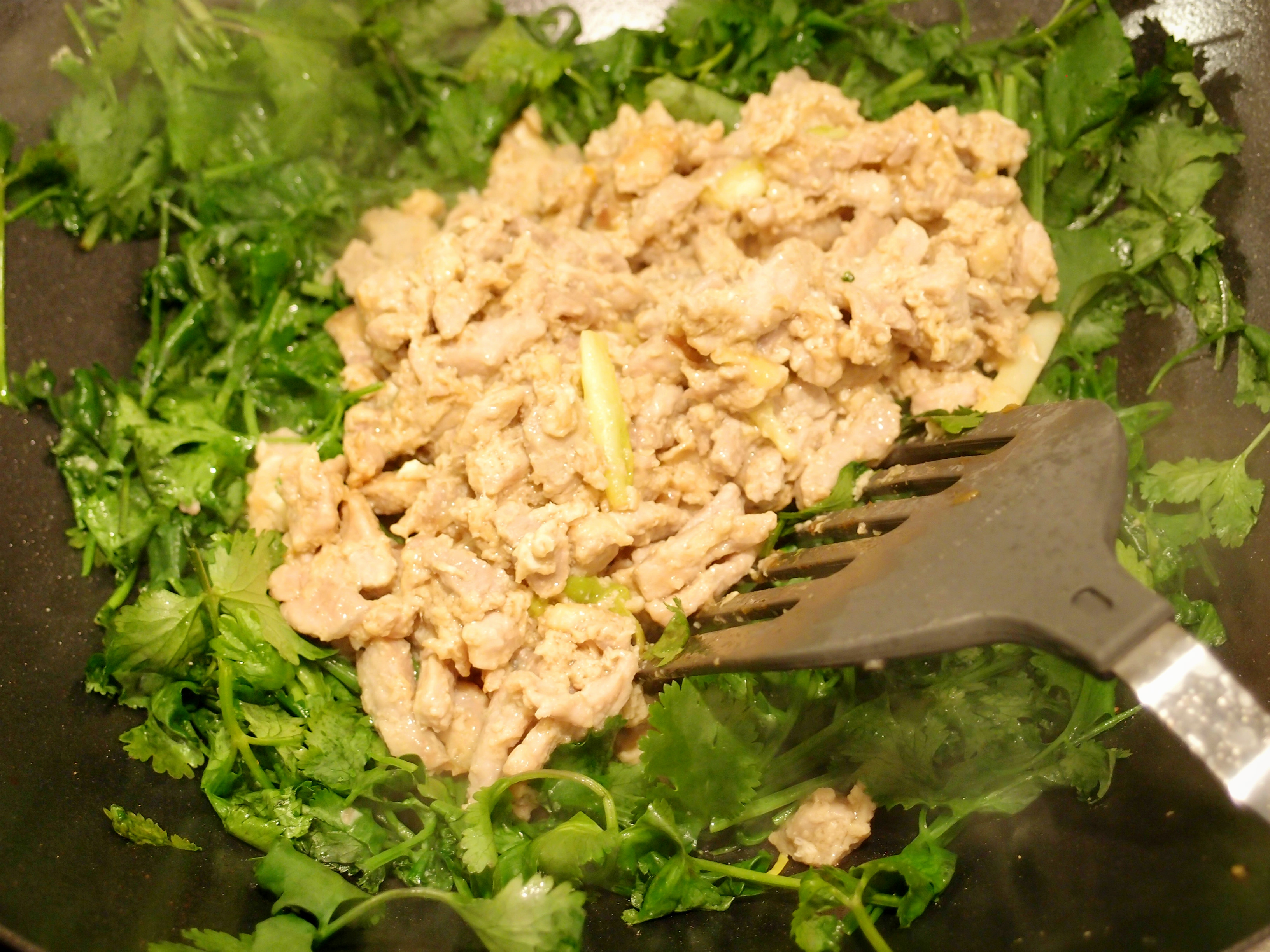 Shredded pork and coriander recipe (xiang cai chao rou si) – Blender ...