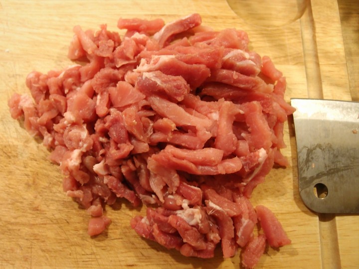 Shredded pork and coriander