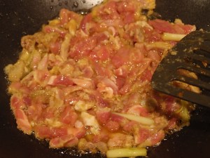 Shredded pork and coriander