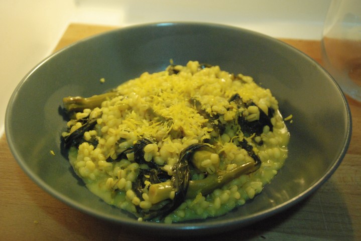 Barley_risotto_gai lan_chinese broccoli_recipe